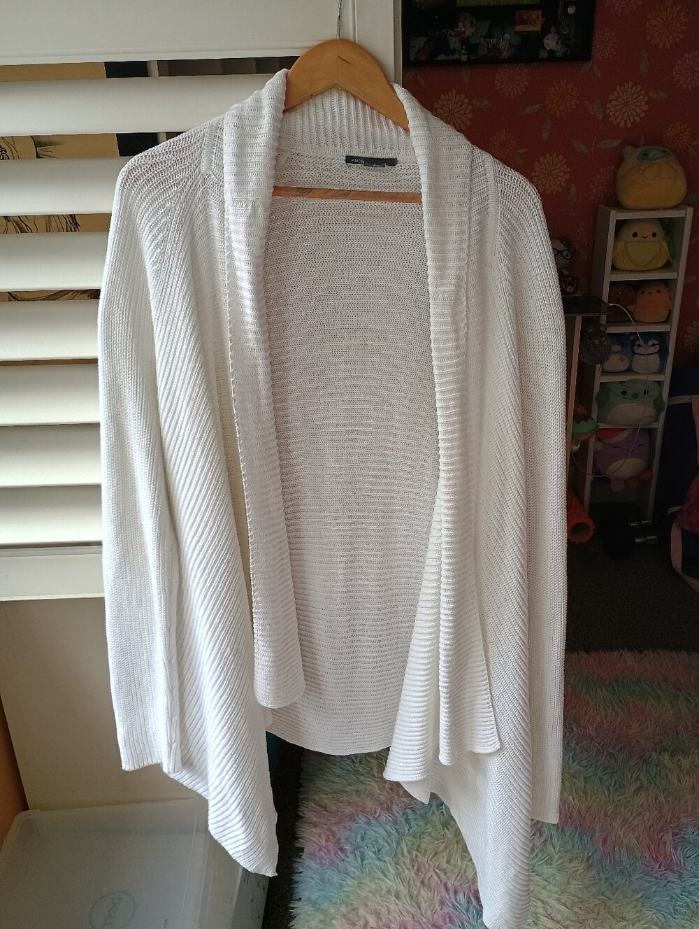 Xl Vince White Knit Open Front Cardigan